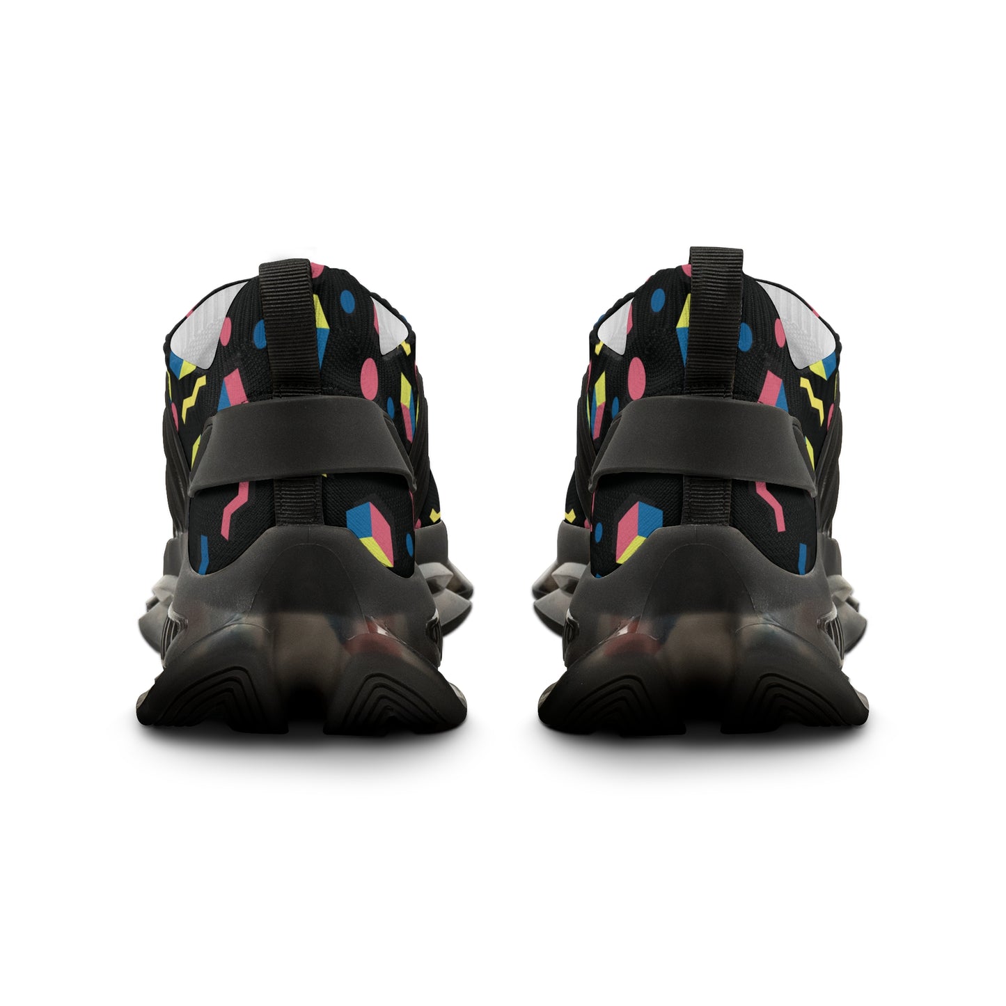 Men's Retro Geometric Mesh Sneakers — 90s Memphis Pattern Athletic Shoes