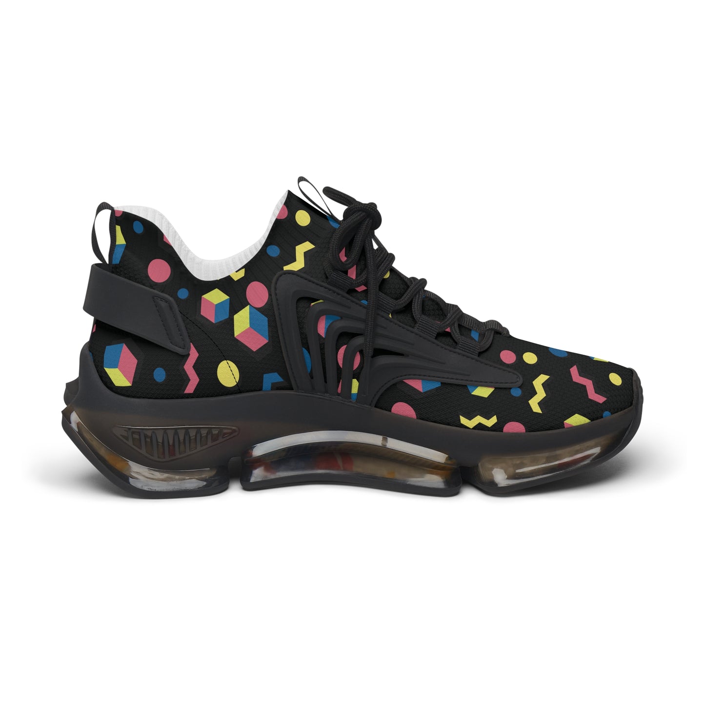 Women's Retro Geometric Mesh Sneakers — 90s Memphis Pattern Athletic Shoes
