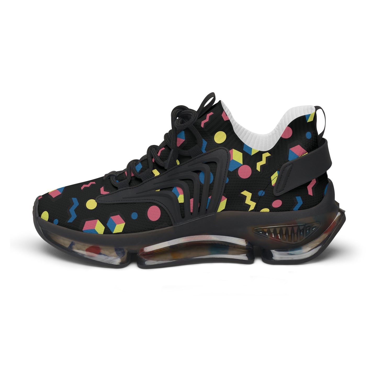 Women's Retro Geometric Mesh Sneakers — 90s Memphis Pattern Athletic Shoes