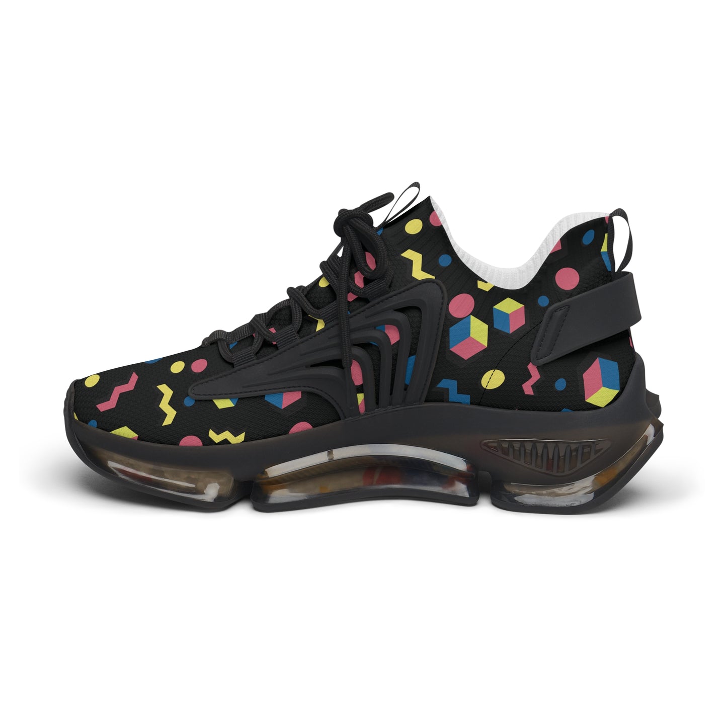 Women's Retro Geometric Mesh Sneakers — 90s Memphis Pattern Athletic Shoes