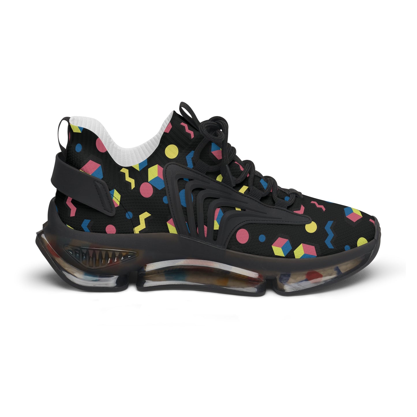 Women's Retro Geometric Mesh Sneakers — 90s Memphis Pattern Athletic Shoes