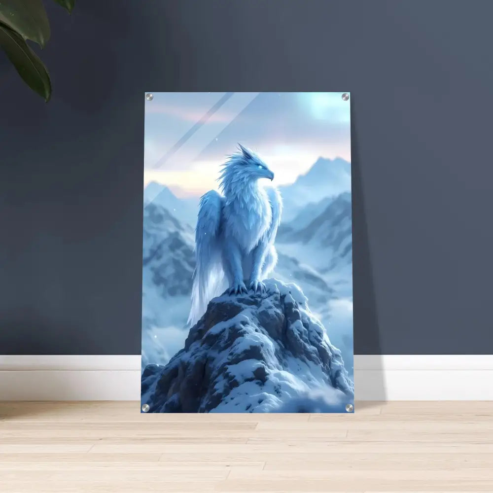 Framed fantasy art print Acrylic Print Frostpeak Gryphon PixiOnyx Fantasy Display