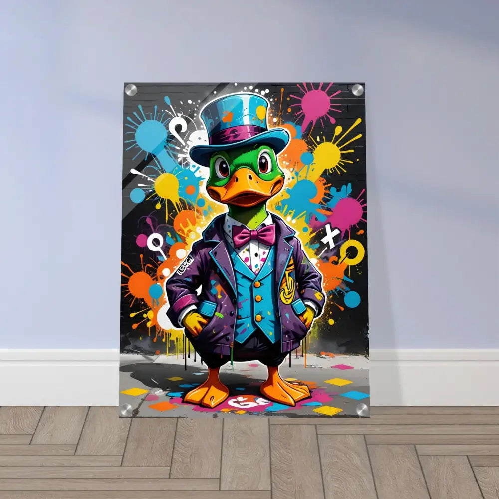 Colorful Duck Art Print Acrylic Wall Decor for Urban Home Gallery