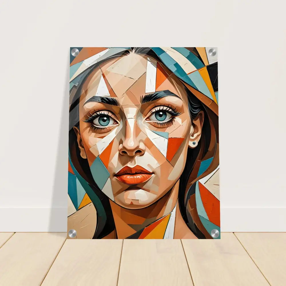 Geometric portrait of a woman acrylic print Prismatic Portrait PixiOnyx Dreamscape Crystal