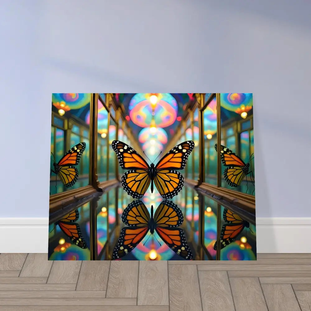 Butterfly kaleidoscope artwork on Aluminum Print Butterfly Reflections PixiOnyx Metallic Nature Burst