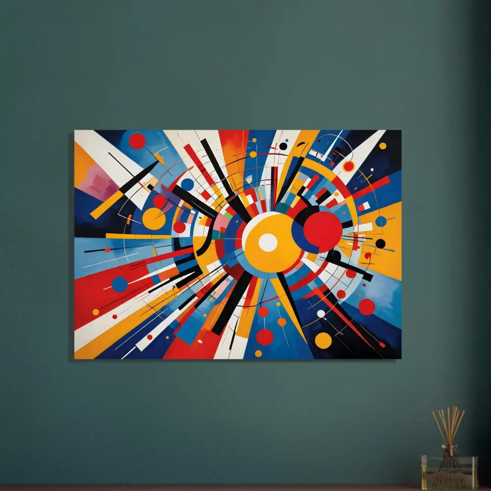 Abstract geometric painting on Aluminum Print Celestial Motion by PixiOnyx