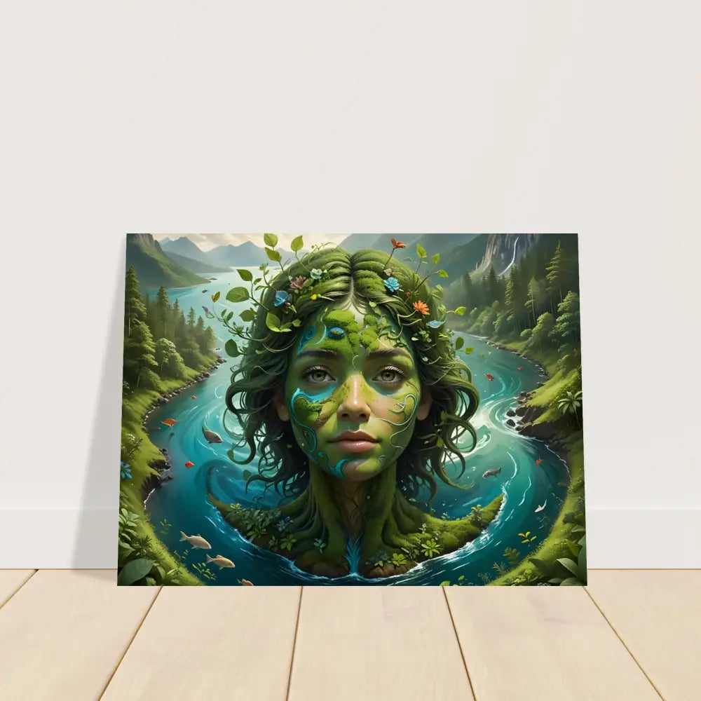 Nature-themed canvas art on Aluminum Print Green Goddess by PixiOnyx Nature Dreamscape
