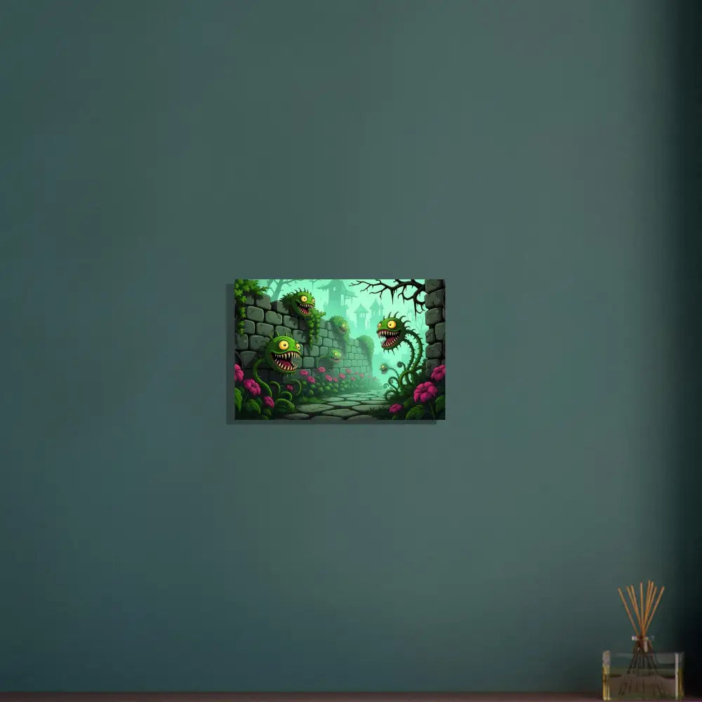 Monster-themed surreal fantasy wall art on Aluminum Print for Grinvine Grove by PixiOnyx