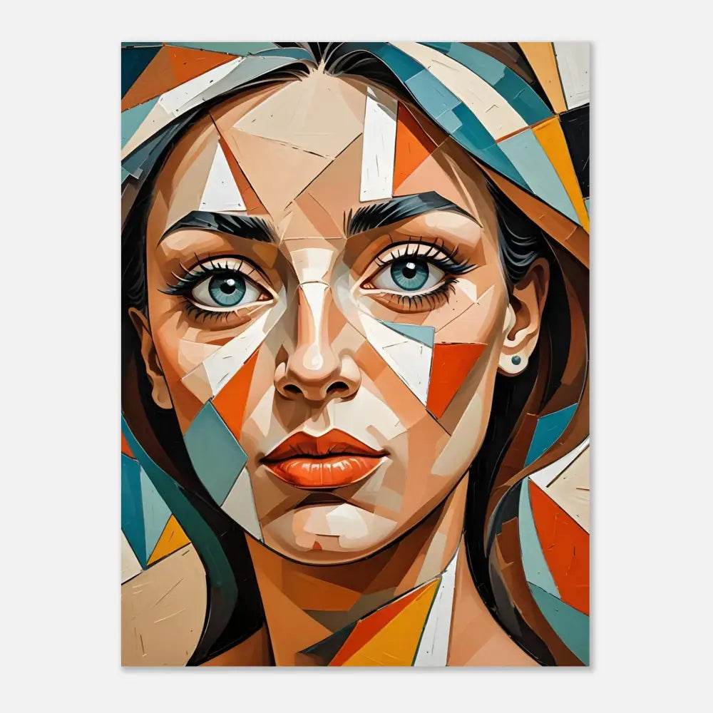 Abstract geometric portrait aluminum print from PixiOnyx Dreamscape Metal