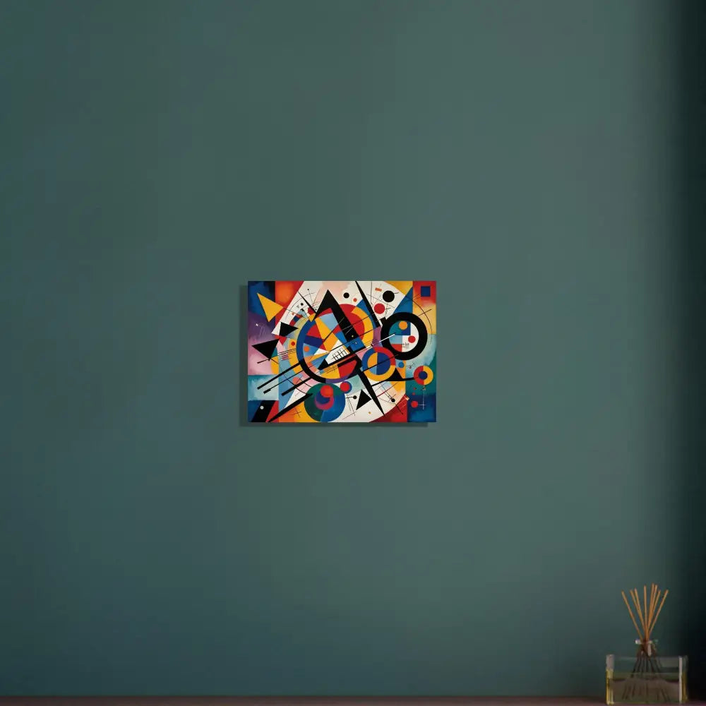 Abstract geometric painting on Aluminum Print Rhythmic Geometry by PixiOnyx Abstract Artistry