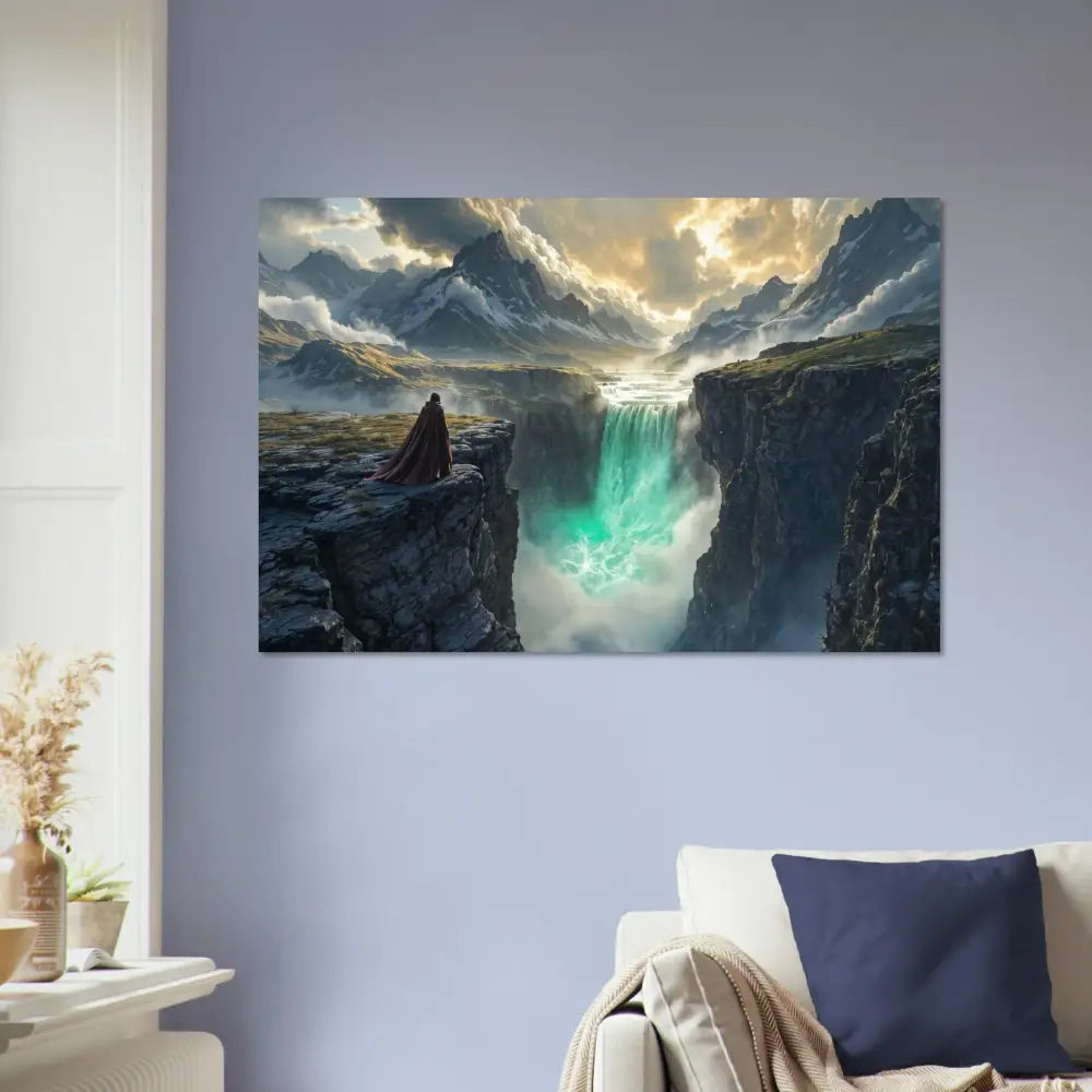 Fantasy landscape canvas print on Aluminum Print The Edge of Silence PixiOnyx Glacial Metal Flow Edition