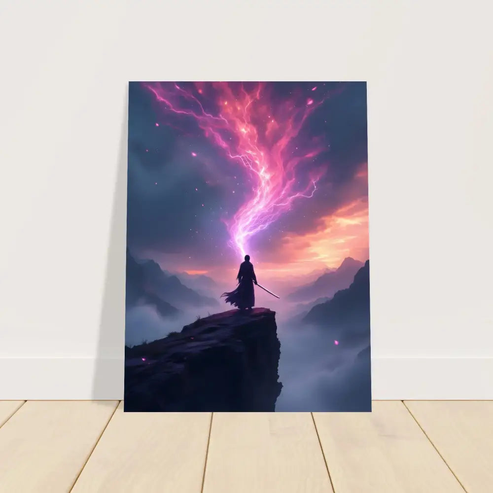 Fantasy art print featuring a cosmic warrior on the PixiOnyx Blade of Light Panel
