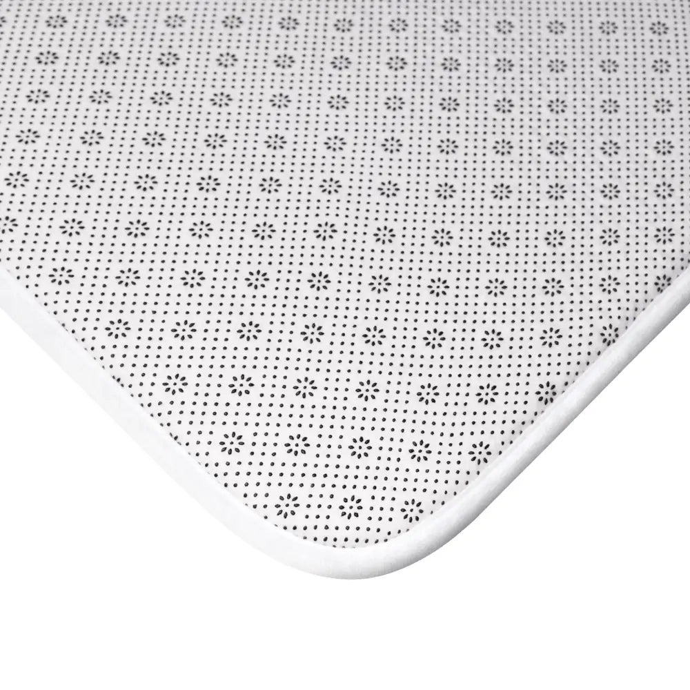 Non-slip rug backing on Celestial Bloom Bath Mat by PixiOnyx Bohemian Spa Decor