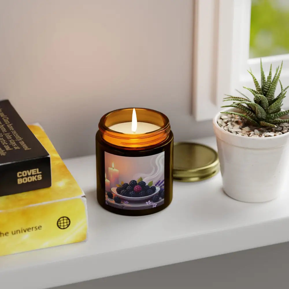 Burning Blackberry Vanilla Scented Candle from PixiOnyx Aromatic Moodware