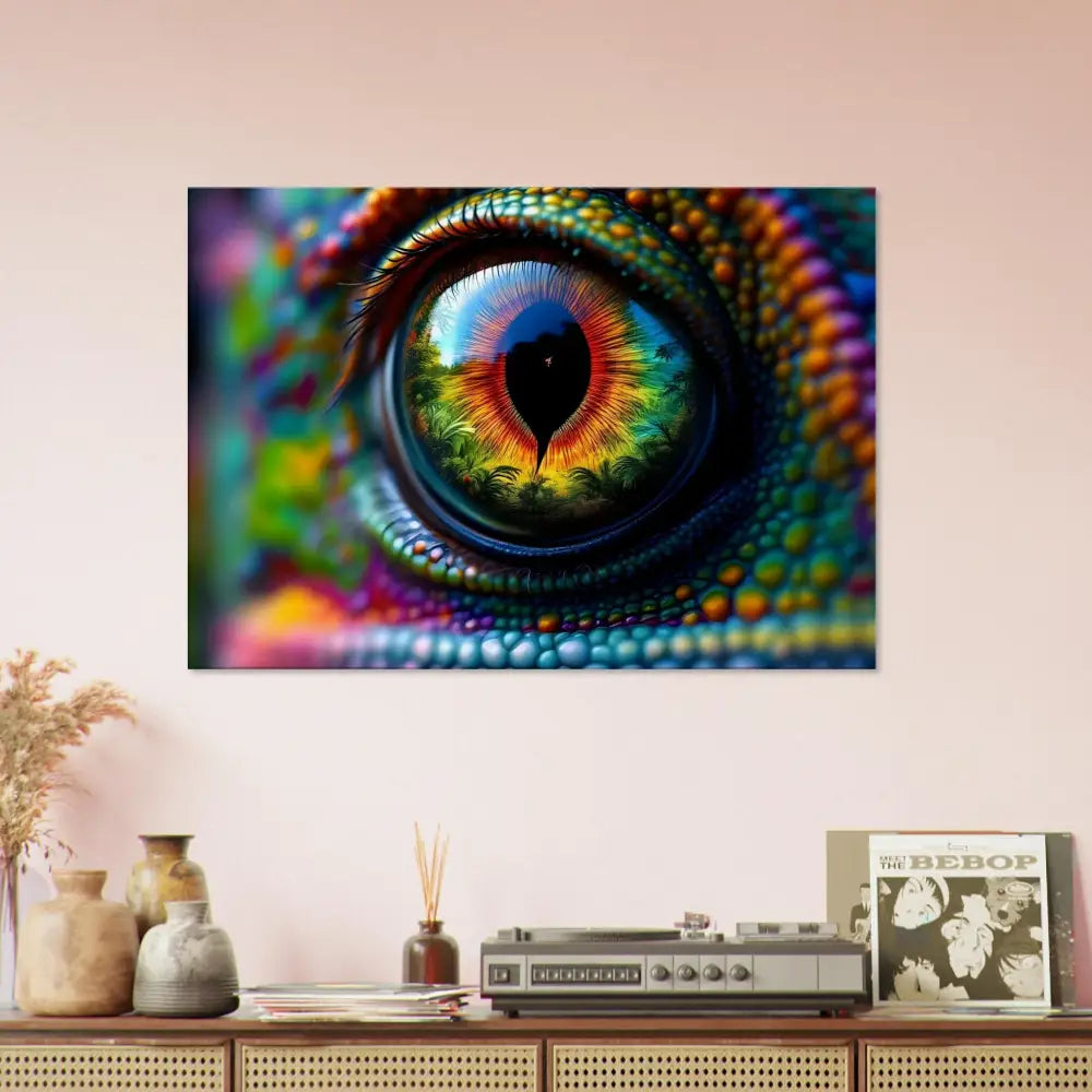 Colorful reptile eye art on Canvas Chameleons Prism by PixiOnyx Hypnotic Gaze