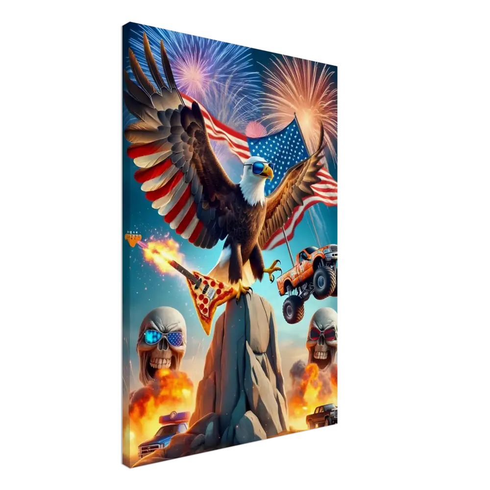 Patriotic eagle artwork on Canvas Freedom Shreds Eternal by PixiOnyx Apex Americana