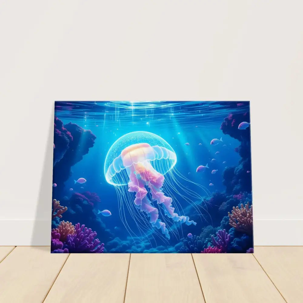 Underwater jellyfish canvas art from PixiOnyx Ocean Reverie Cosmic Drift collection