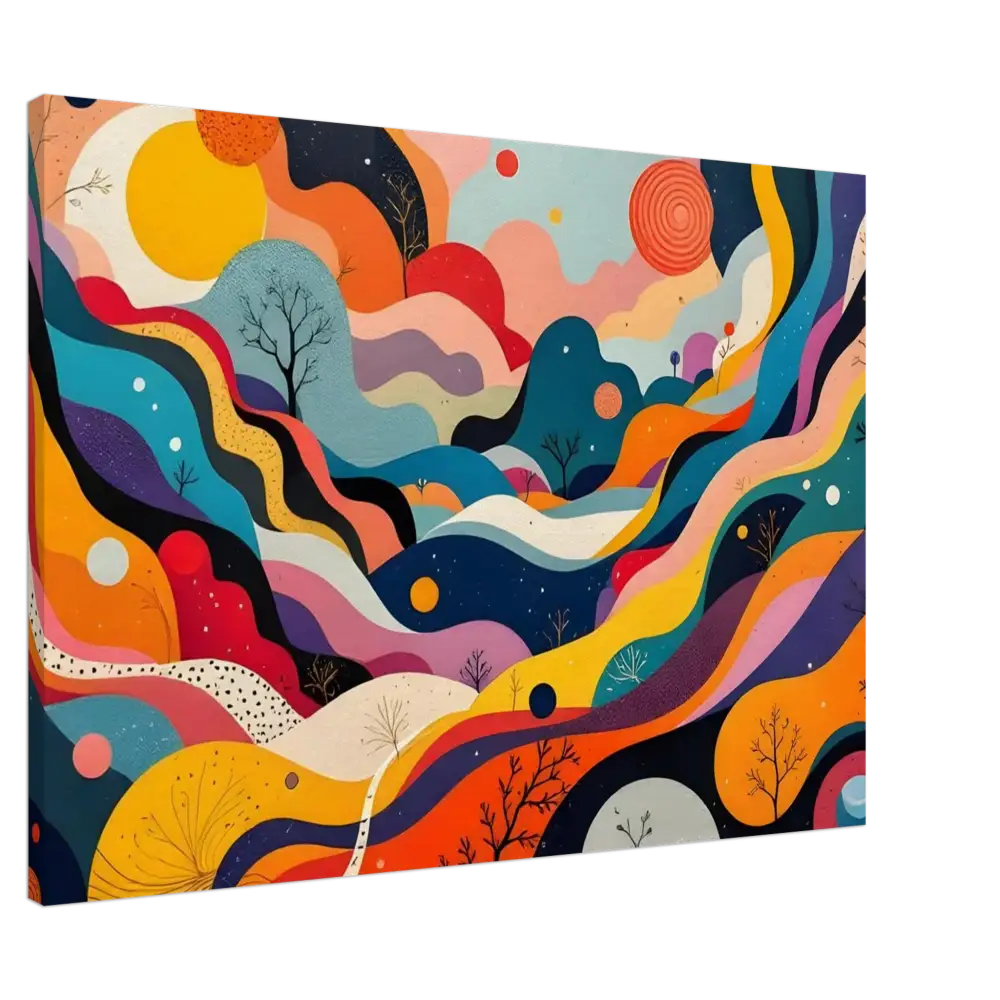 Abstract colorful landscape painting from PixiOnyx Dreamlike Abstract Decor Series for Canvas Psychedelic Landscape Flowstate