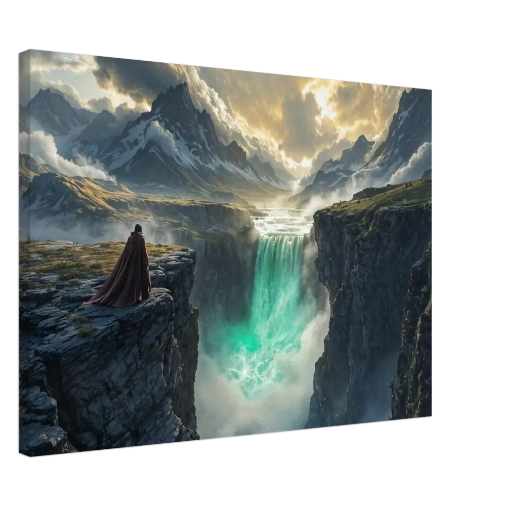 Fantasy landscape canvas print in PixiOnyx The Edge of Silence product display