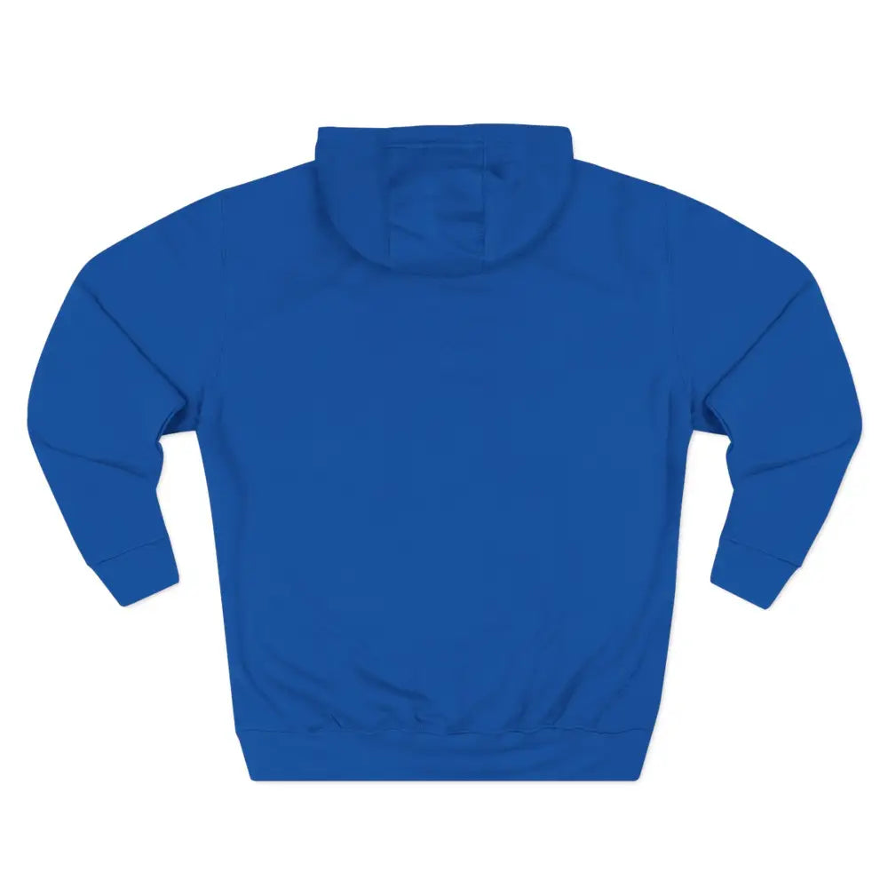 Royal blue cozy fleece hoodie with adjustable hood and spacious kangaroo pocket