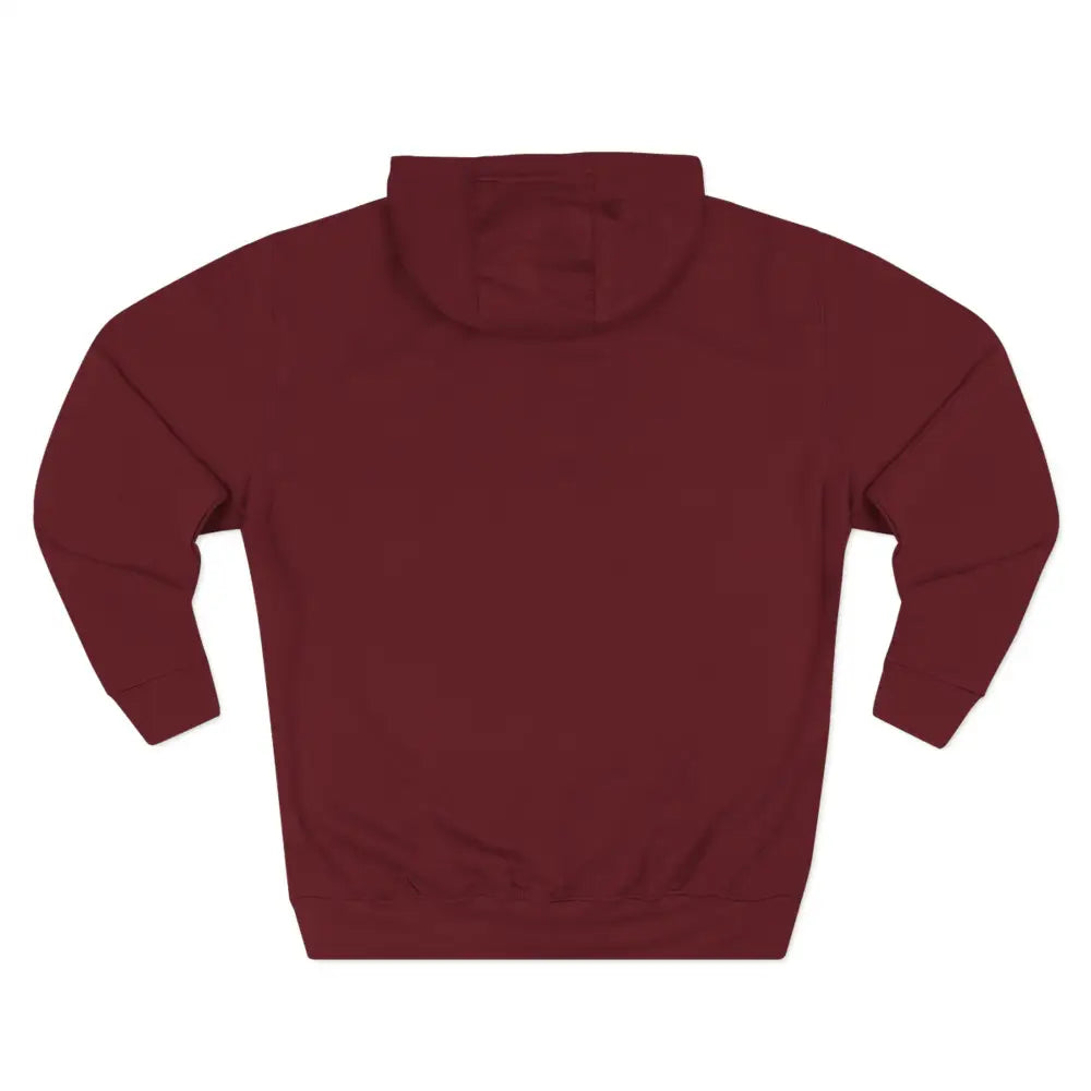 Maroon cozy fleece hoodie with adjustable hood and spacious kangaroo pocket, long sleeves