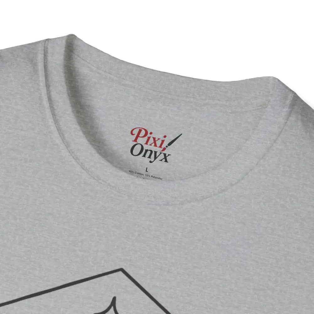 Light gray short-sleeved T-shirt with tagless collar, ideal for astrology lovers and boho chic fashion
