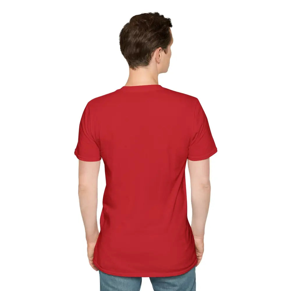 Red unisex softstyle t-shirt with crew-neck and seamless design for astrology lovers