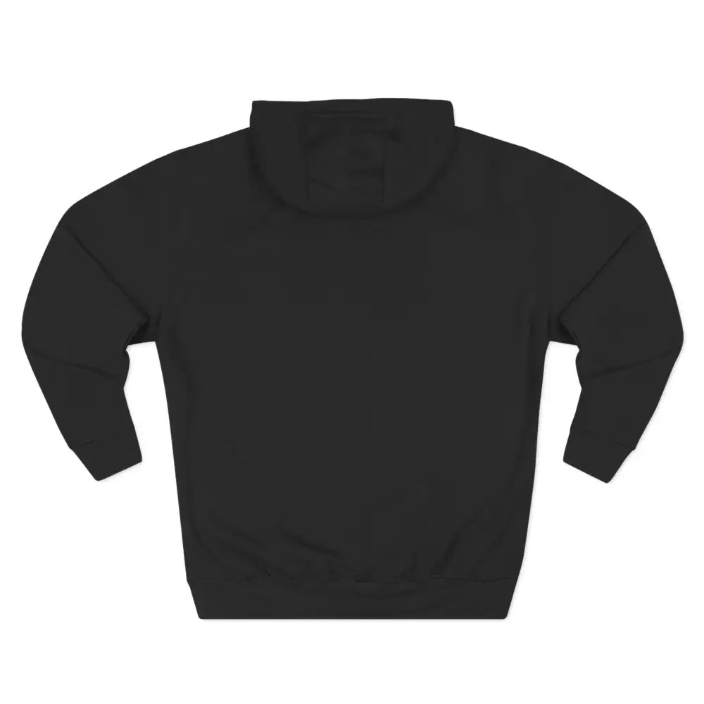 Black fleece hoodie with long sleeves and ribbed cuffs from the Cute Hippo Piano Fleece Unisex Hoodie collection