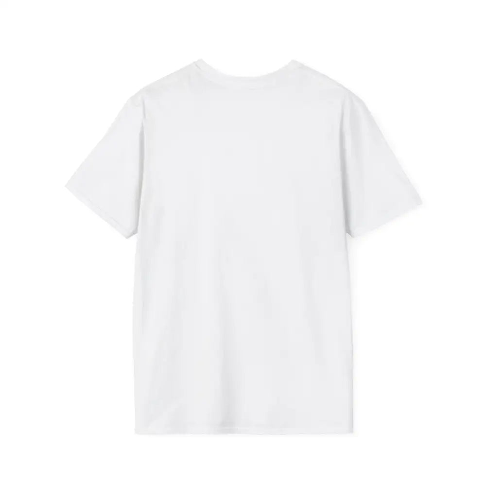 Plain white unisex softstyle t-shirt with ribbed knit collar and shoulder tape stabilizes