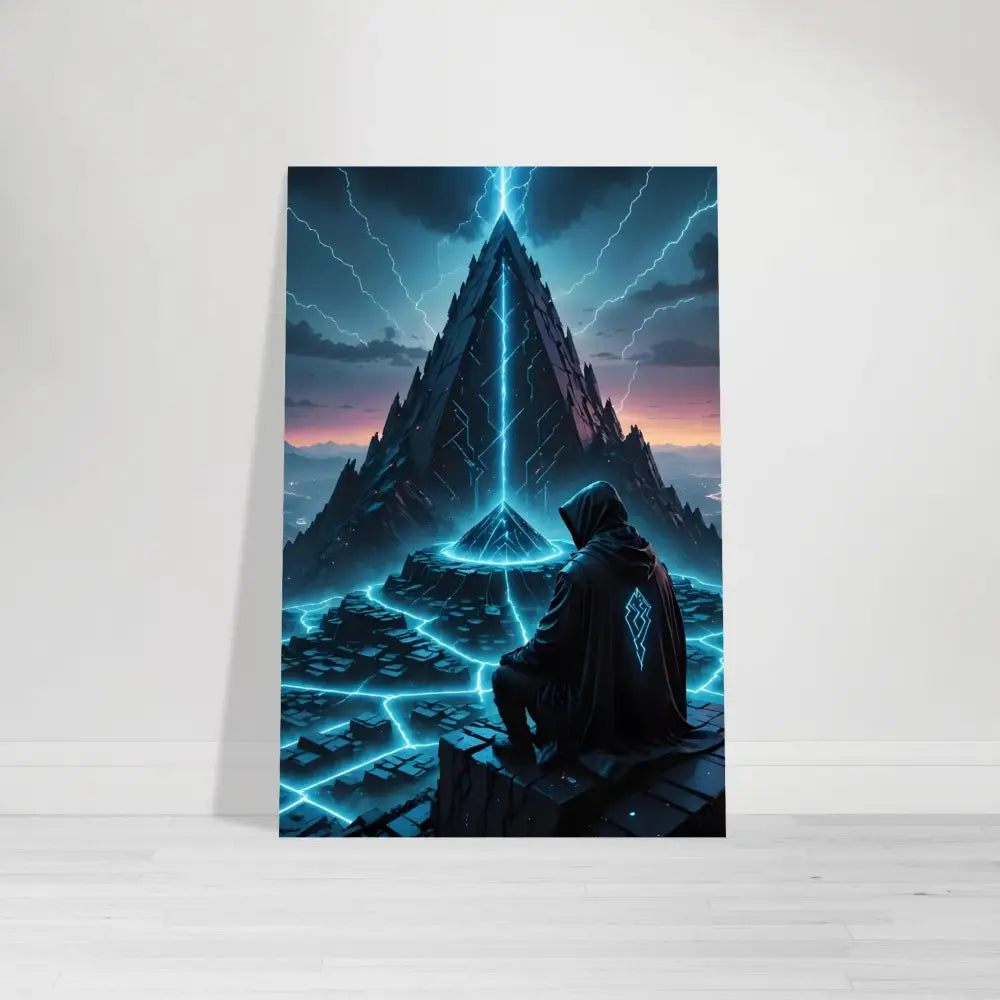 Fantasy art print displayed on Electric Ascension Fine Art Poster by PixiOnyx