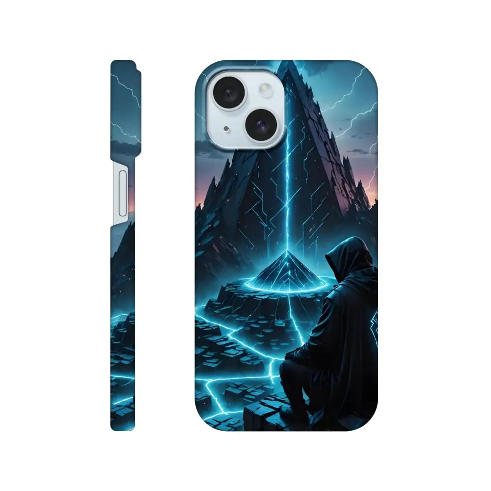 Electric Ascension iPhone Slim Case with futuristic pyramid design