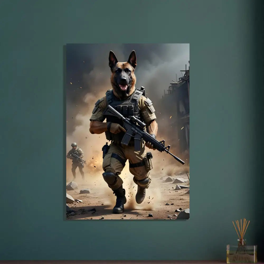 Military dog poster from Fine Art Poster Battlehound Vanguard PixiOnyx Ultra-Detailed Print