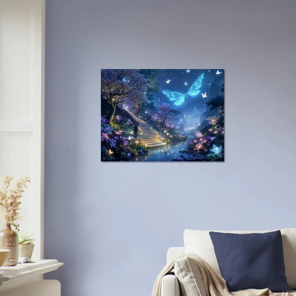 Fantasy butterfly canvas art from Biolumina The Valley Beyond PixiOnyx fantasy landscape poster