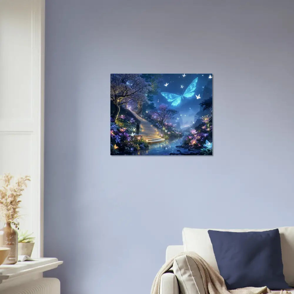 Fantasy butterfly garden wall art from PixiOnyx Biolumina Fantasy Landscape poster
