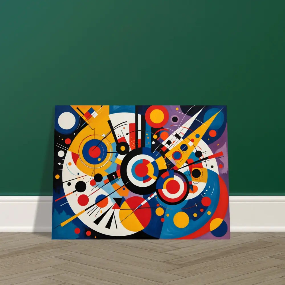Colorful abstract geometric painting displayed on Fine Art Poster – Dynamic Balance PixiOnyx