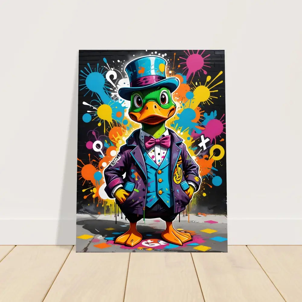 Colorful duck art print from Fine Art Poster Gangster Duck Swagger PixiOnyx Urban Dreamscape