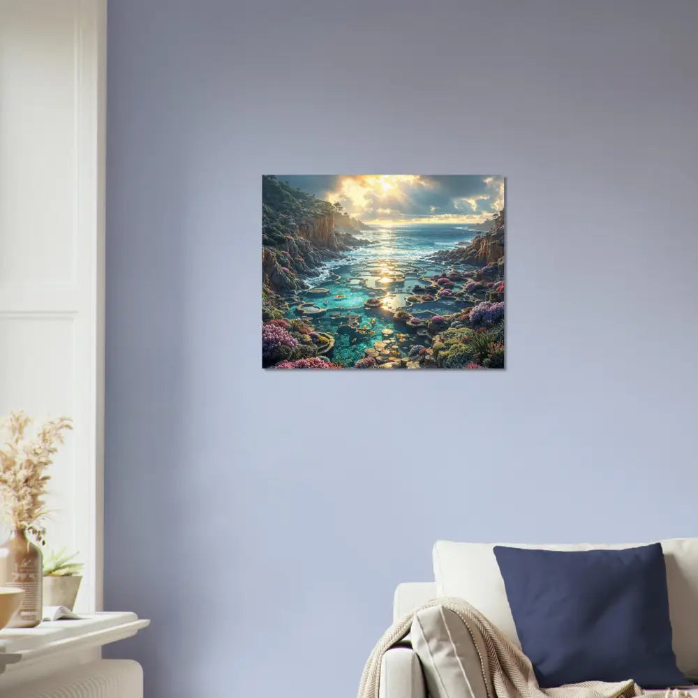 Coastal landscape artwork on Fine Art Poster Garden of the Tides by PixiOnyx Ocean Dreamscape