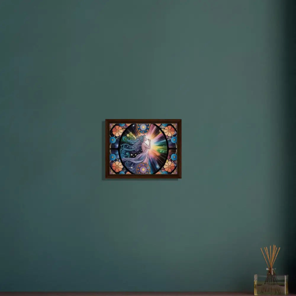 Colorful framed artwork in a luxe celestial bloom canvas by PixiOnyx Starlight Panel