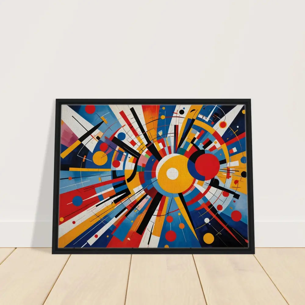 Framed abstract geometric art on canvas from Celestial Motion PixiOnyx collection