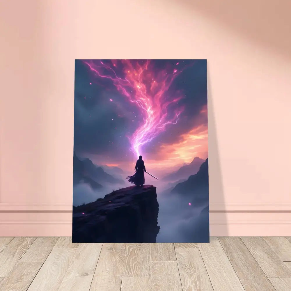 Fantasy art print named Framed Cosmic Cliff Art The Edge of Power PixiOnyx Matte Print