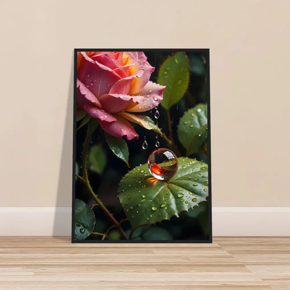 Framed Rose and Marble Artwork from PixiOnyx Botanical Daydream product display
