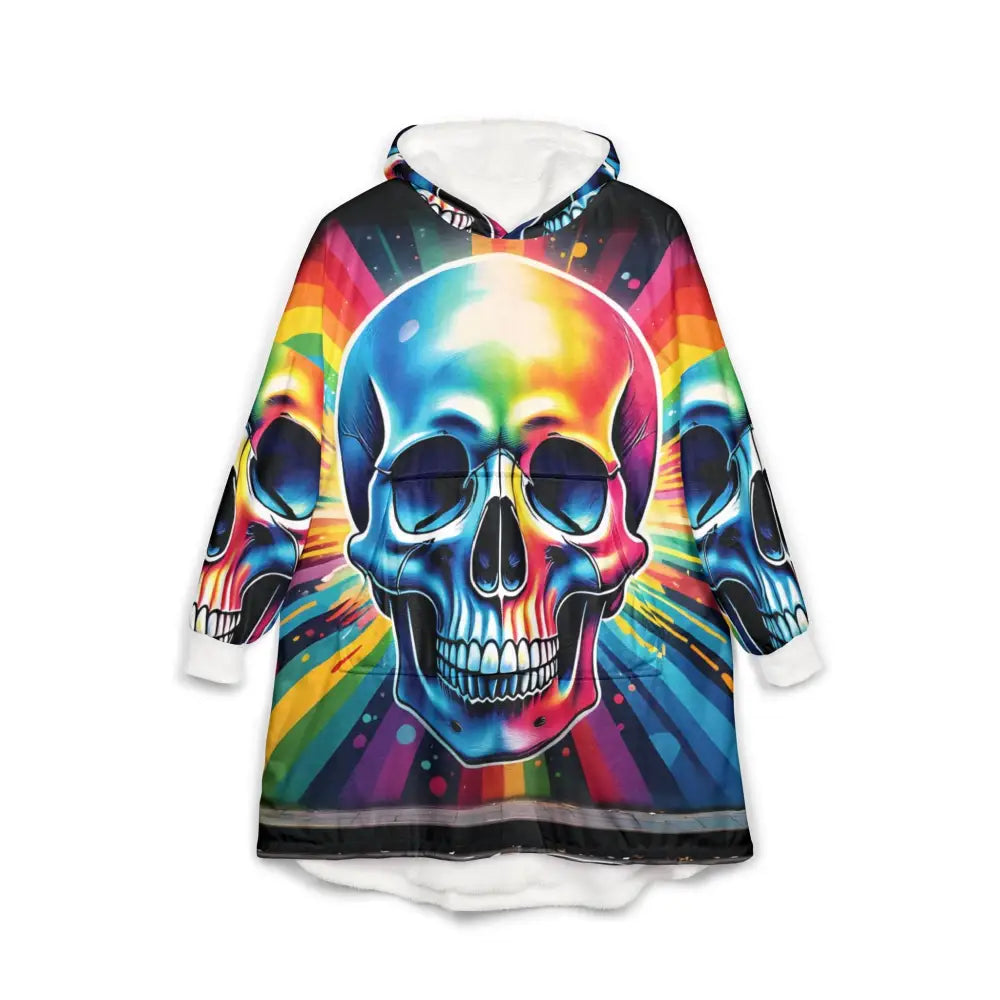 Skull-themed hooded blanket from Psychedelic Cozywear by PixiOnyx