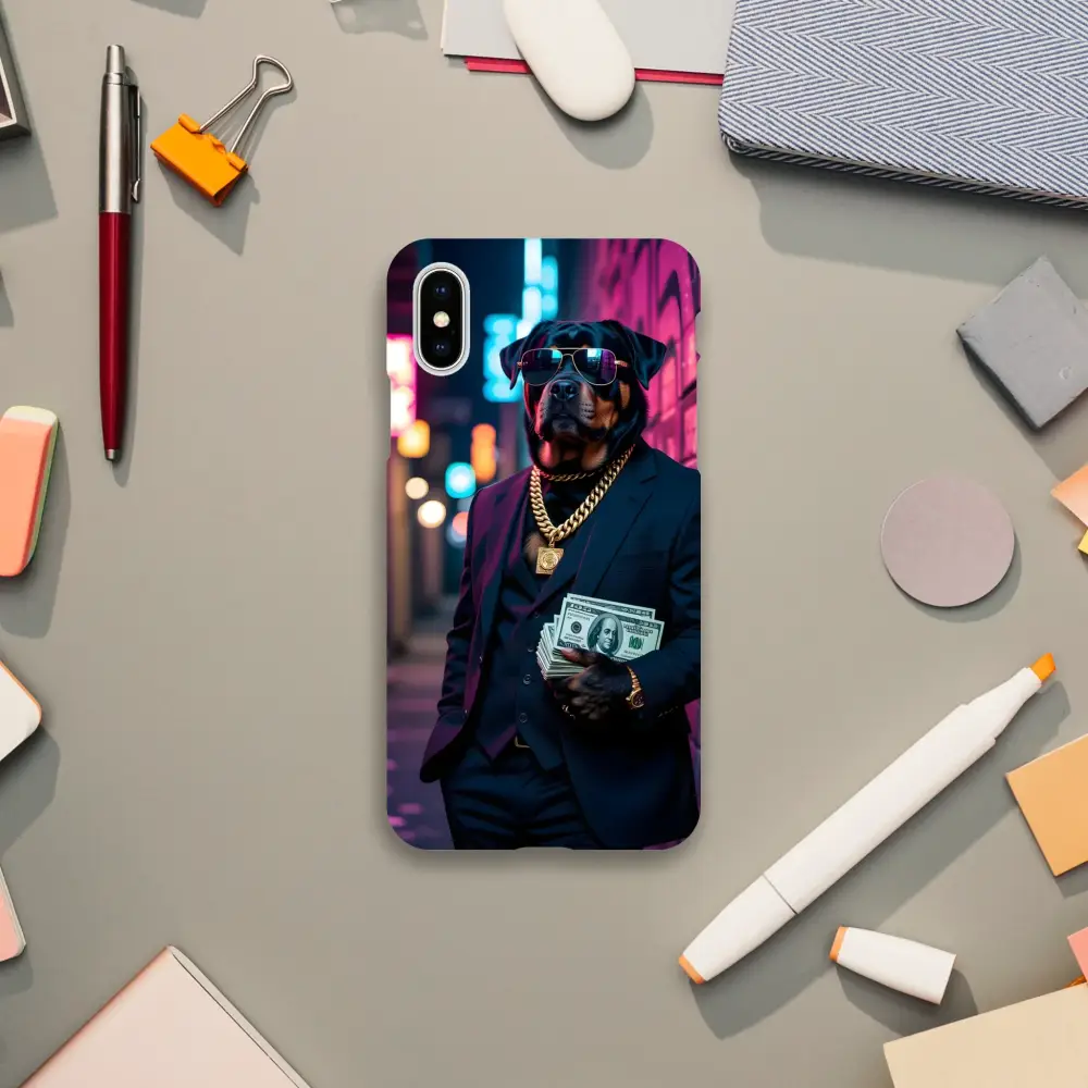 Dog-themed phone case for iPhone Slim Case Kingpin K9 PixiOnyx Street Style