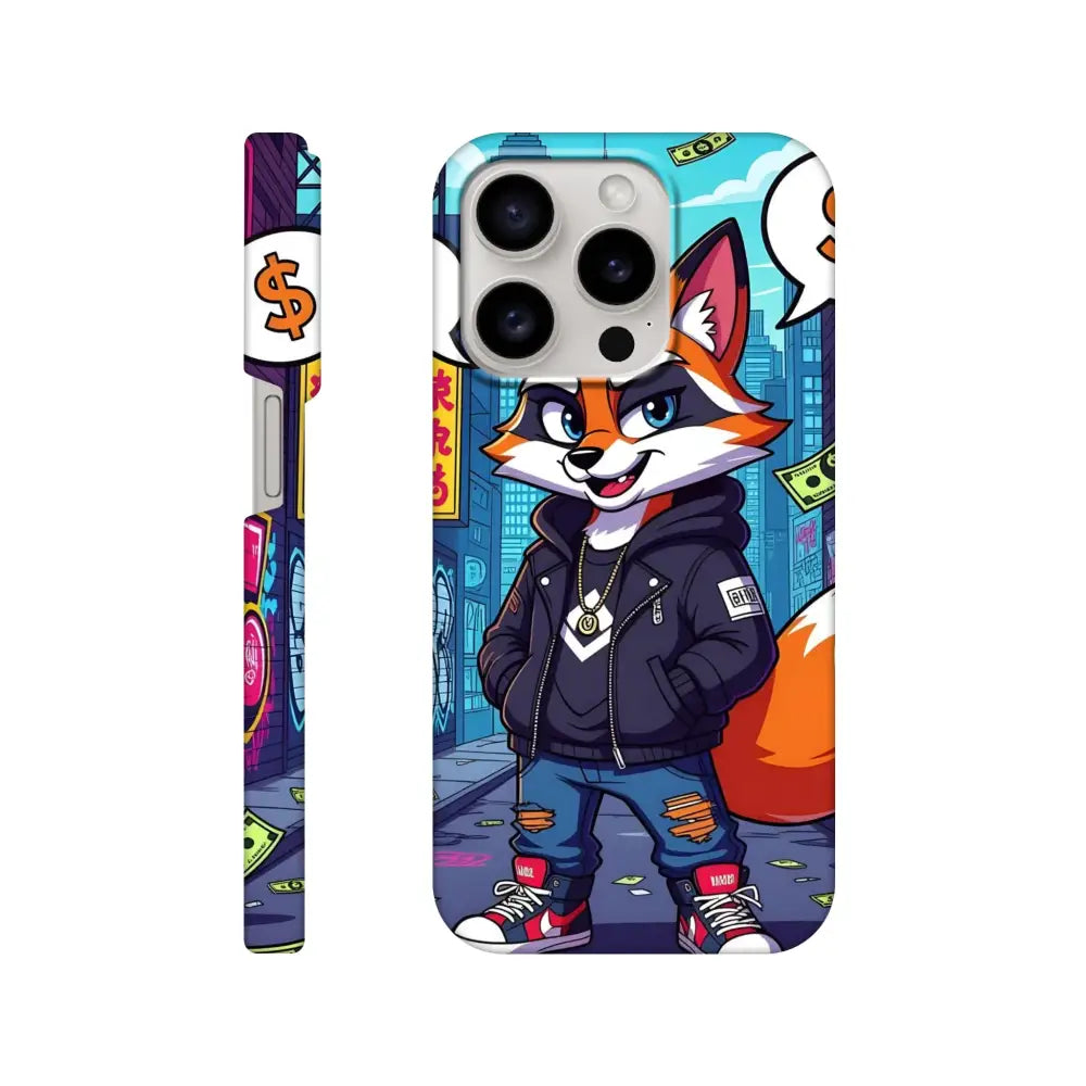 Cartoon fox phone case on iPhone Slim Case Street Hustle Fox PixiOnyx Urban Armor