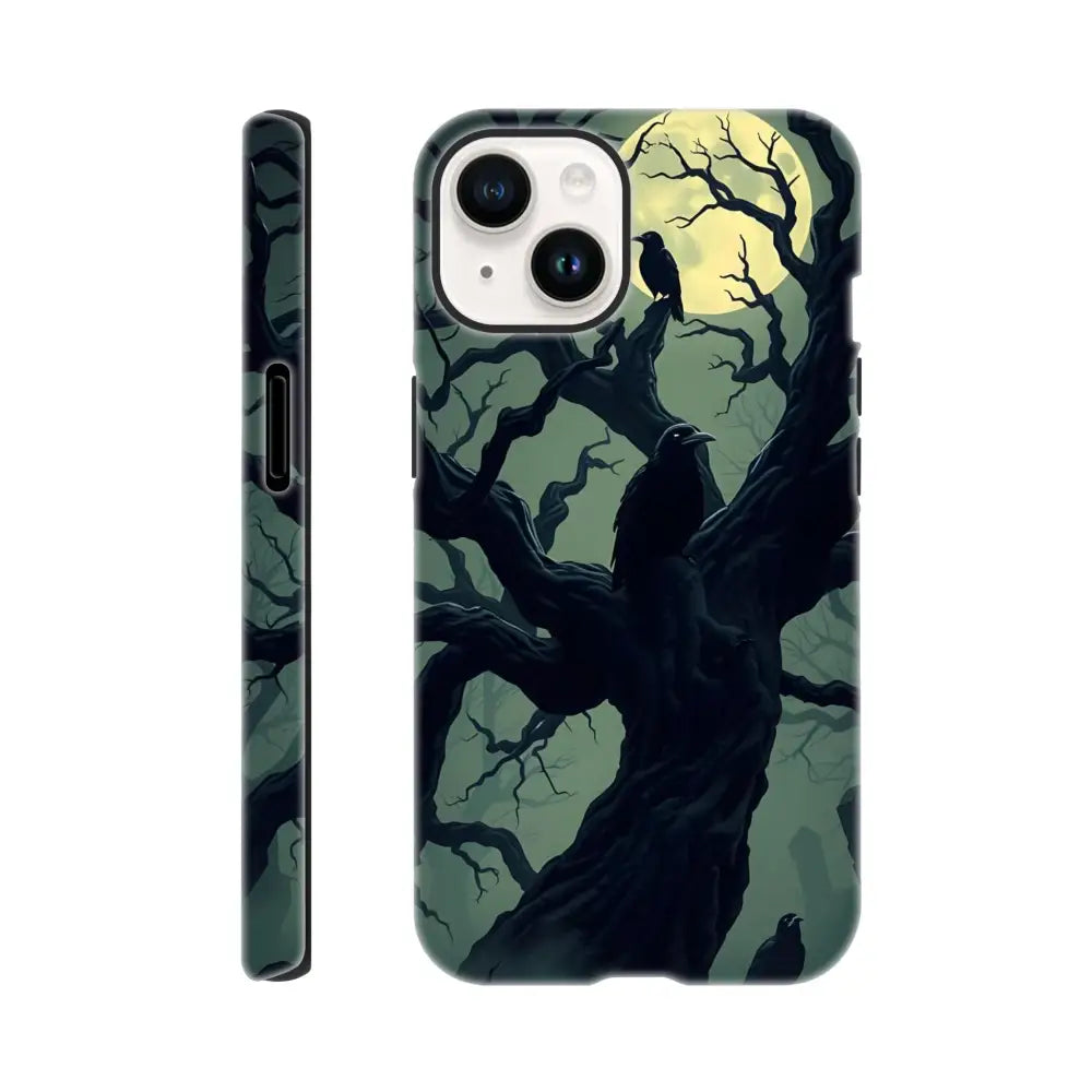 Raven-themed phone case for iPhone from PixiOnyx Gothic Guard Edition