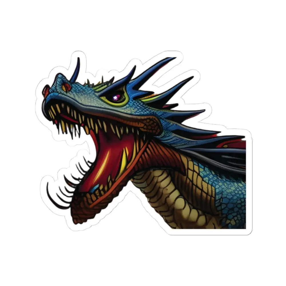 Colorful Dragon Sticker from Kiss-Cut Sticker Dragon’s Fury PixiOnyx Fantasy Flame Decal