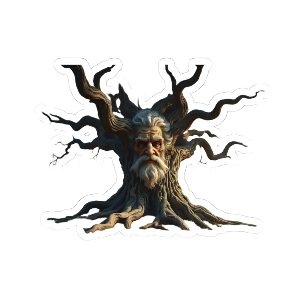 Kiss-Cut Sticker Mystical Tree Spirit with a wise old man’s face from PixiOnyx Nature Guardian Series