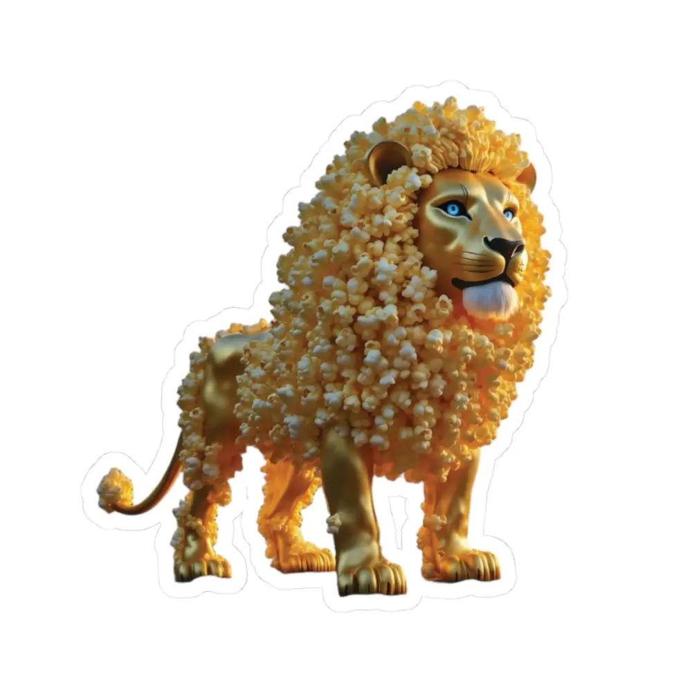 Golden lion with popcorn mane sticker from PixiOnyx SnackBeasts Series KISS-CUT Sticker
