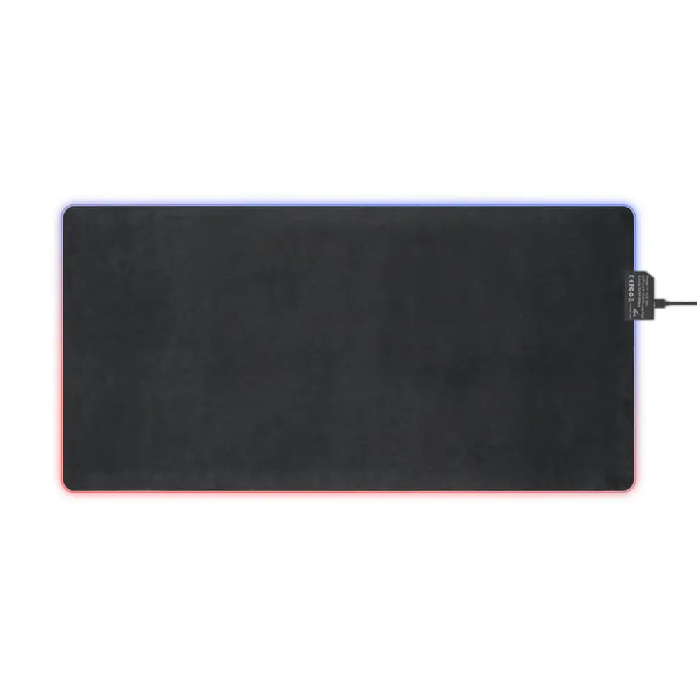 Rectangular black LED Gaming Mouse Pad with glowing edges from PixiOnyx Desktop Painterly Glowscape