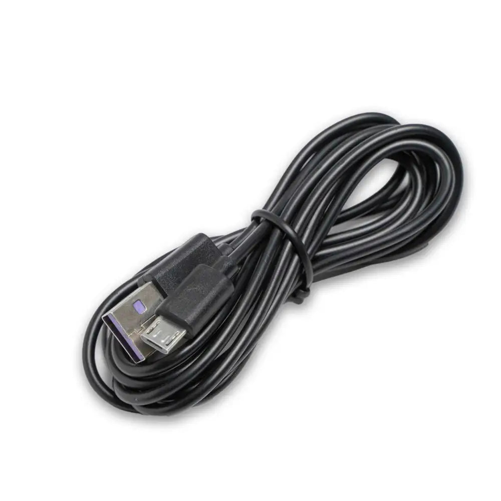 Black USB cable with Type-A and Micro-B connectors for Skullstorm Surge electrified desk dominator